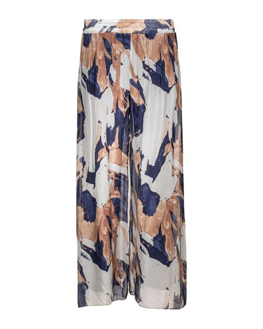 M Made in Italy Woven Navy Waves Pants