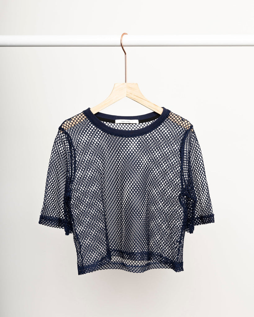 Two by Two Arrow Mesh Top Navy