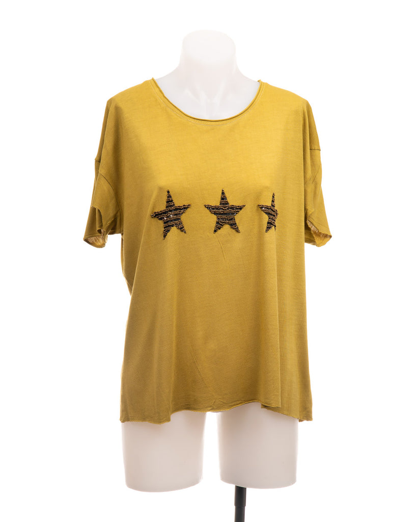 Adine Studio Tri Star T Shirt Burnt Lime