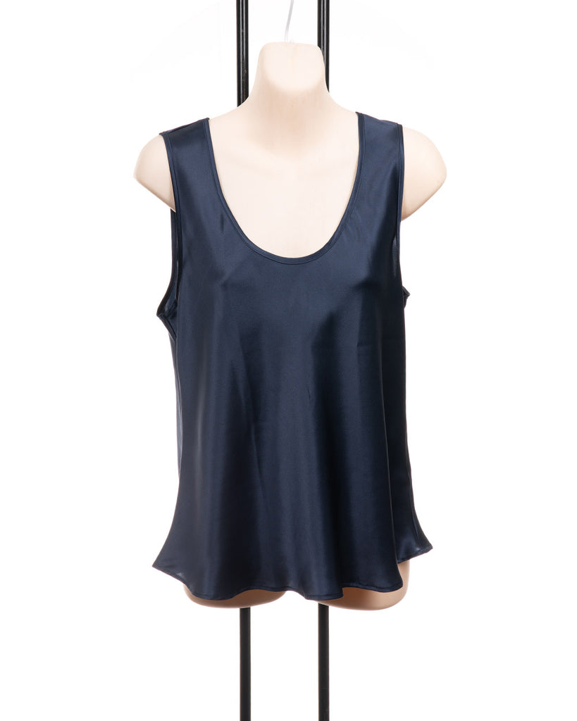 Carmen Kirstein Silk Singlet Navy