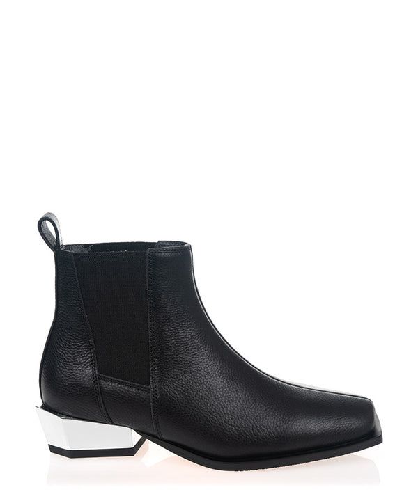 United Nude Tetra Chelsea Low Black Leather Ankle Boot
