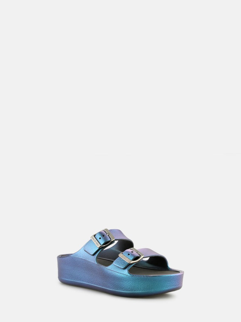 Lemon Jelly Elina Pearl Blue Platform Wedge Birk