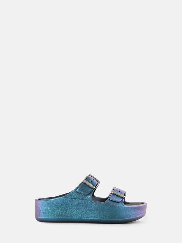 Lemon Jelly Elina Pearl Blue Platform Wedge Birk