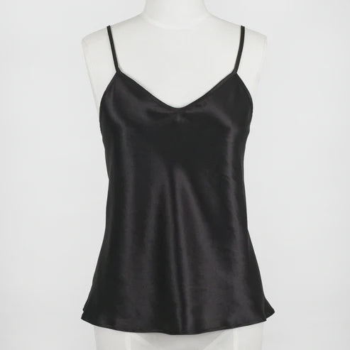 Carmen Kristein Silk Camisole Top Black