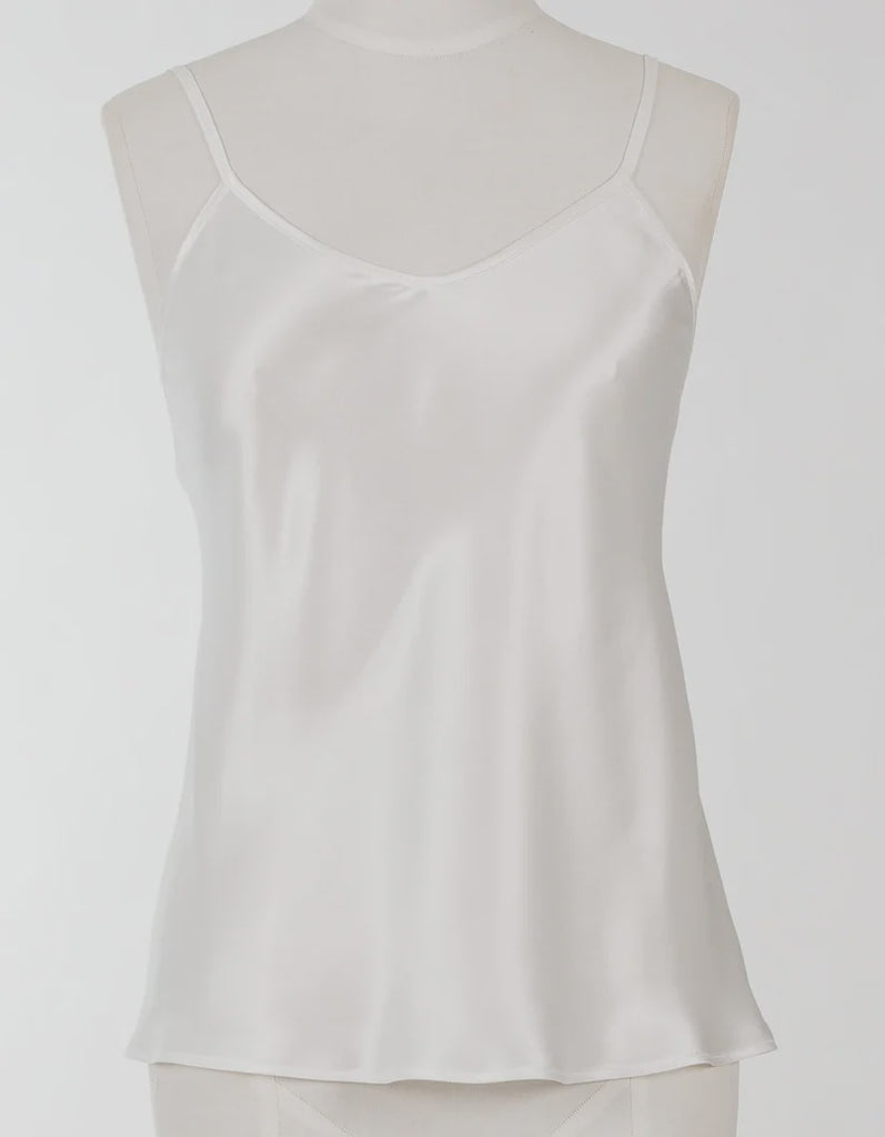 Carmen Kristein Silk Camisole Top Pearl