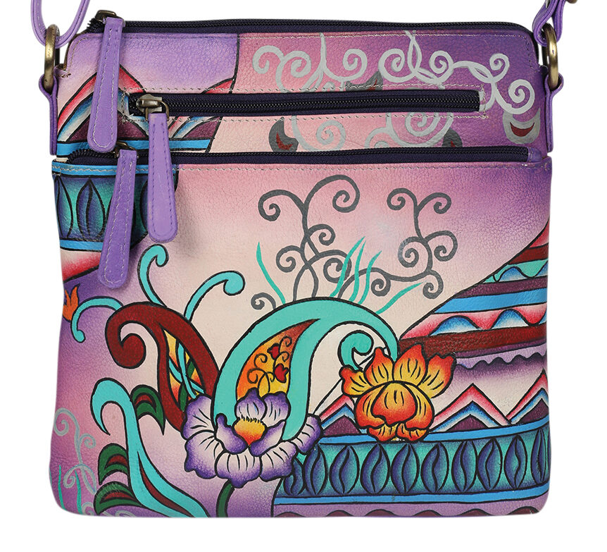 Modapelle 2955 Purple Montage Hand Painted Shoulder Bag