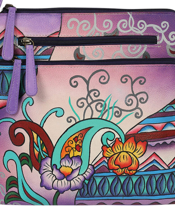 Modapelle 2955 Purple Montage Hand Painted Shoulder Bag