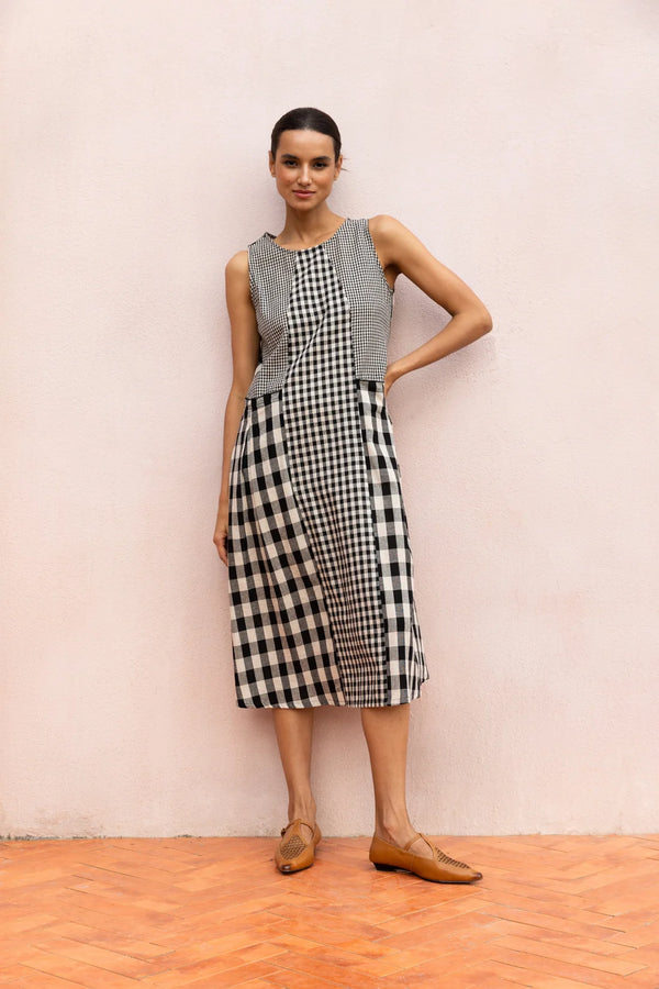 Two by Two Jess Dress Check Black