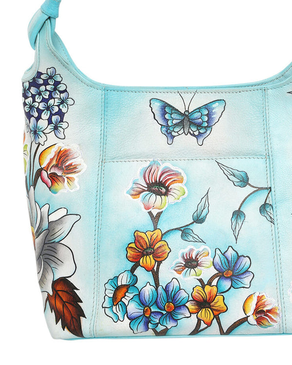 Modapelle 3152 Blue Butterfly Hand Painted Shoulder Bag