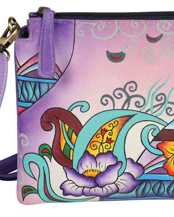 Modapelle 3237 Purple Montage Hand Painted Shoulder Crossbody Bag