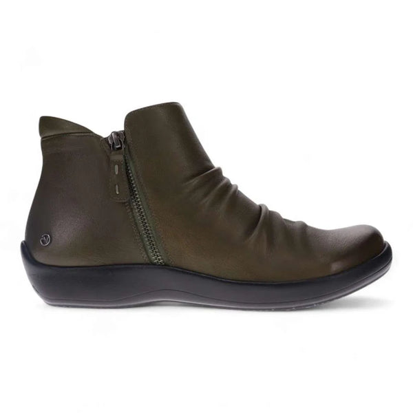 Revere Salzburg Olive Leather Wide Fit Ankle Boot