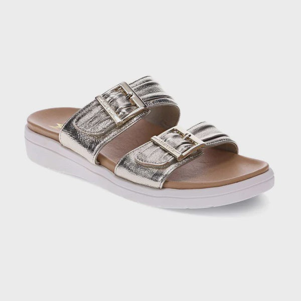 Mia Vita Bowie Champagne Leather Low Slide