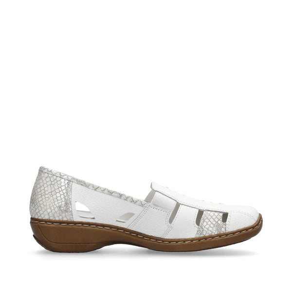 Rieker 41385-80 Gabes White Leather Shoe