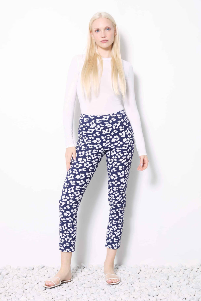 Up Florist Pant Navy & White Petals