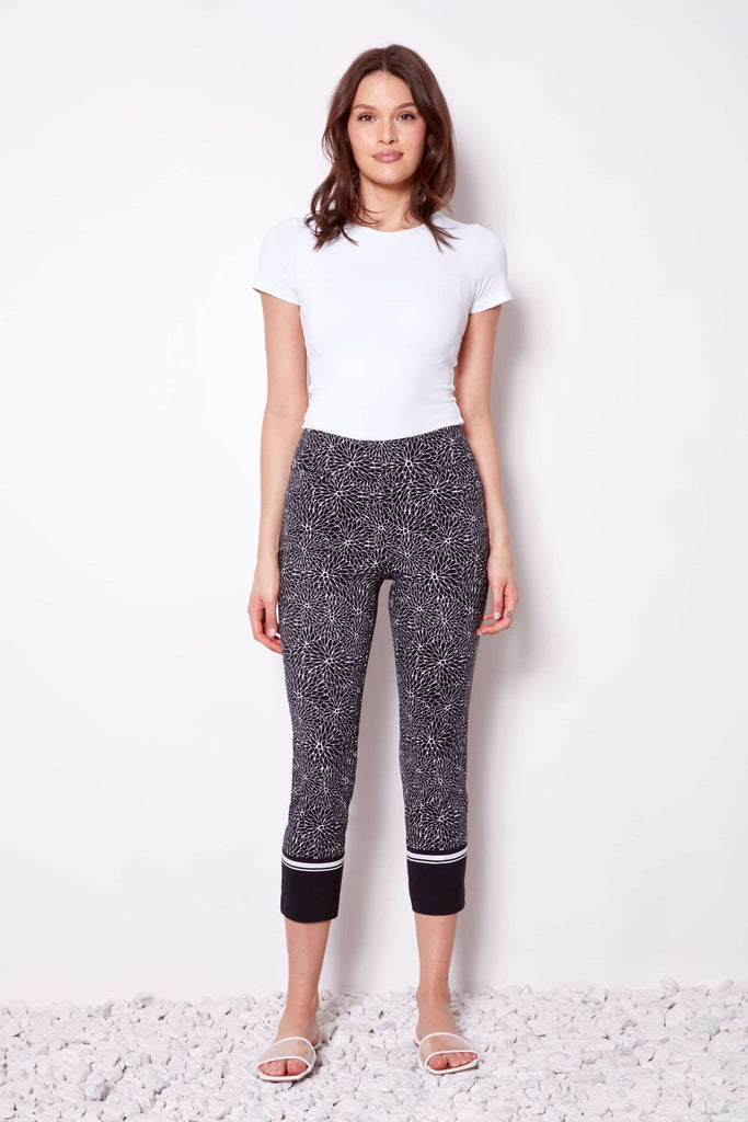 Up Edge Crop Pant Black & White