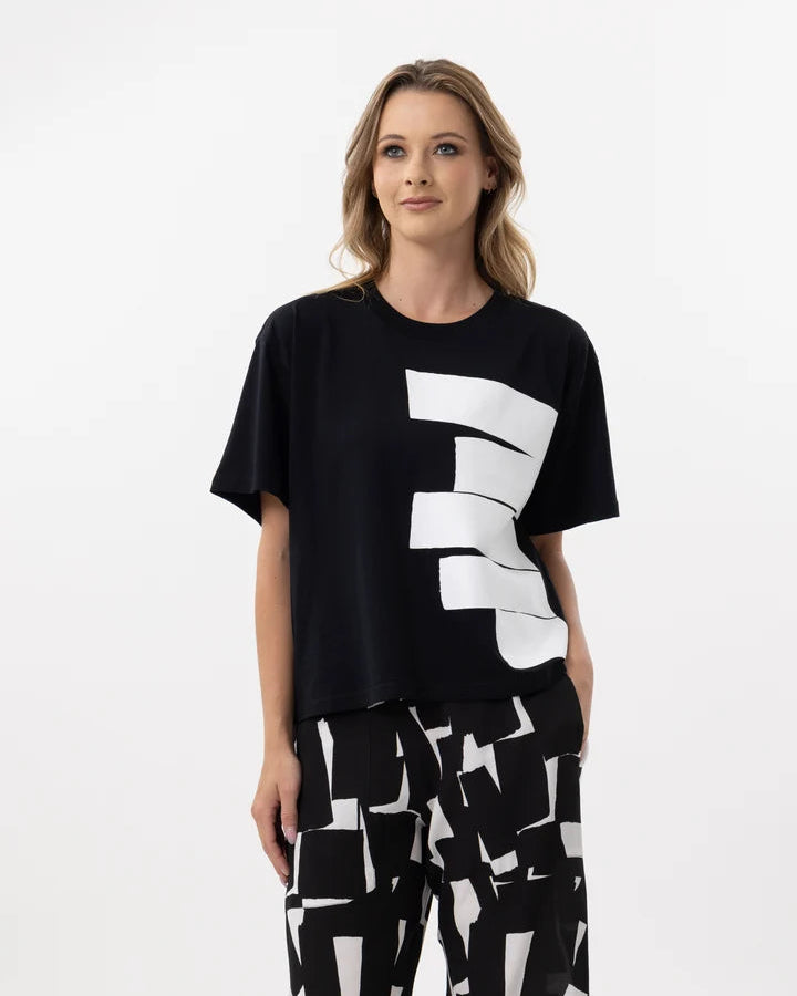 X.LAB Abstract Cotton Tee Black/White Print