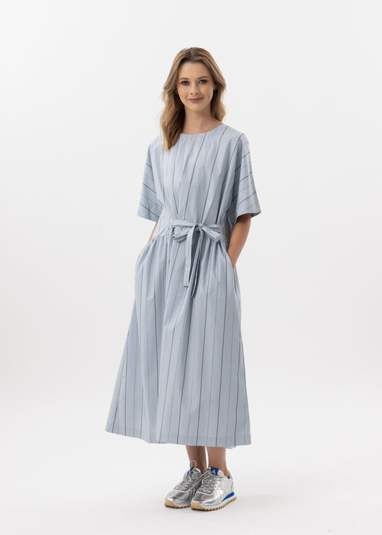 X LAB Frame by Frame Dress Silver Stripe Cotton