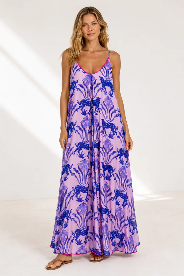 Place du Soleil Maxi Dress Panthers Lilac & Pink