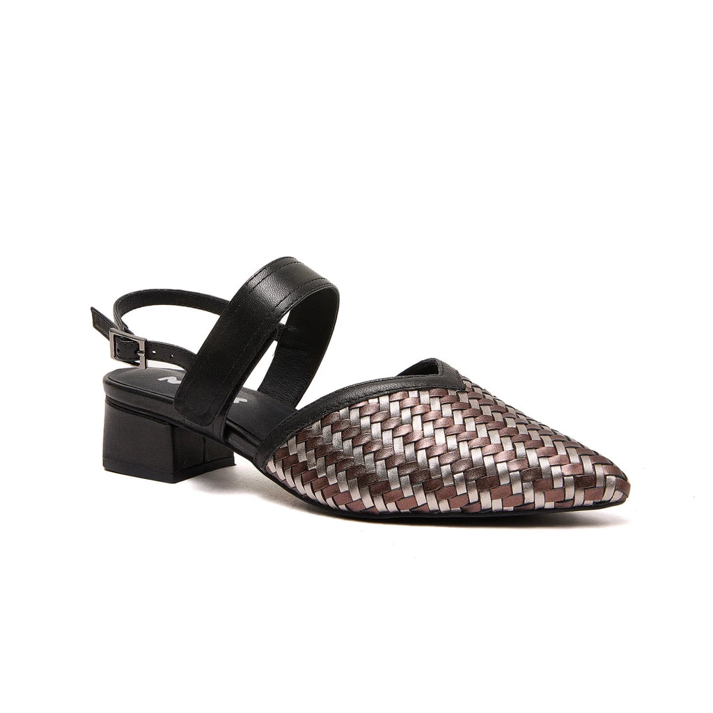 MInx Alissa Black Bronze Pewter Leather Shoe
