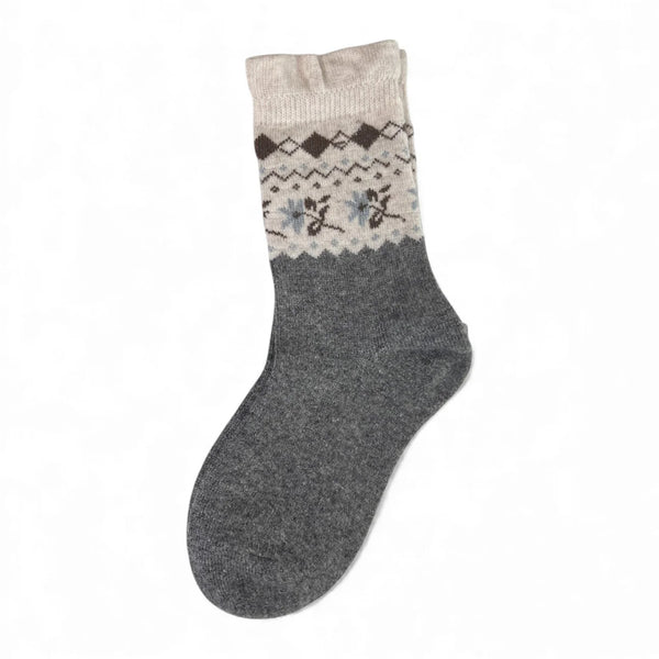 Minx Apre Ski Socks Charcoal Grey & Oatmeal