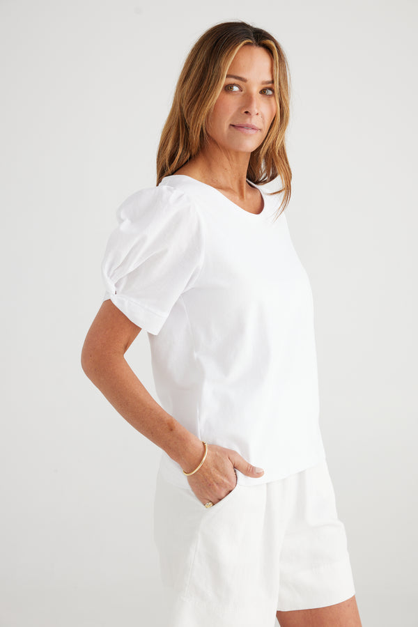 Brave & True Abigail T Shirt White Cotton