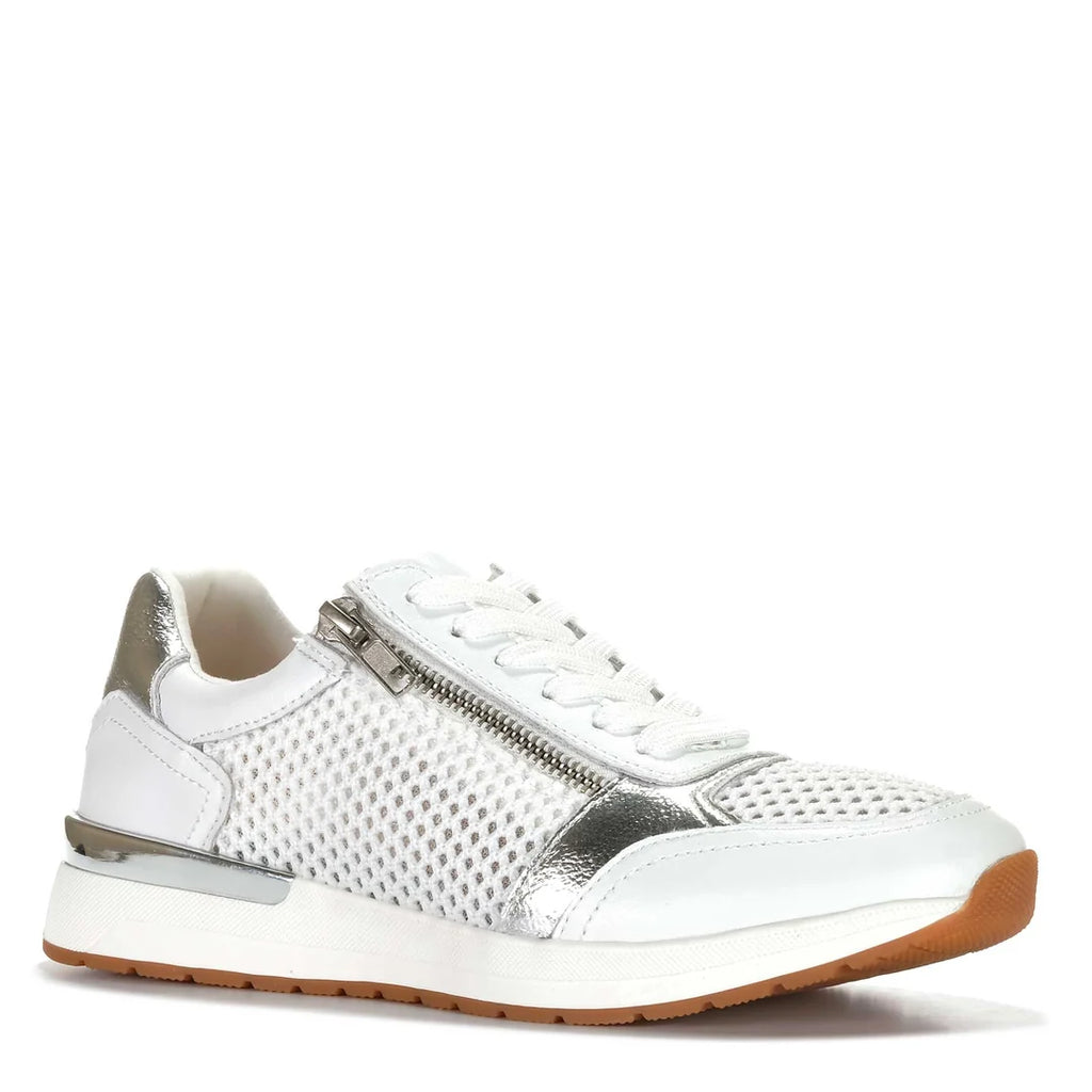 Bay Lane Glebe White Mesh Leather Sneaker