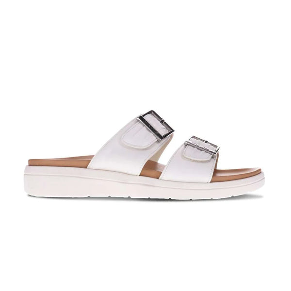 Mia Vita Bowie White Leather Low Slide