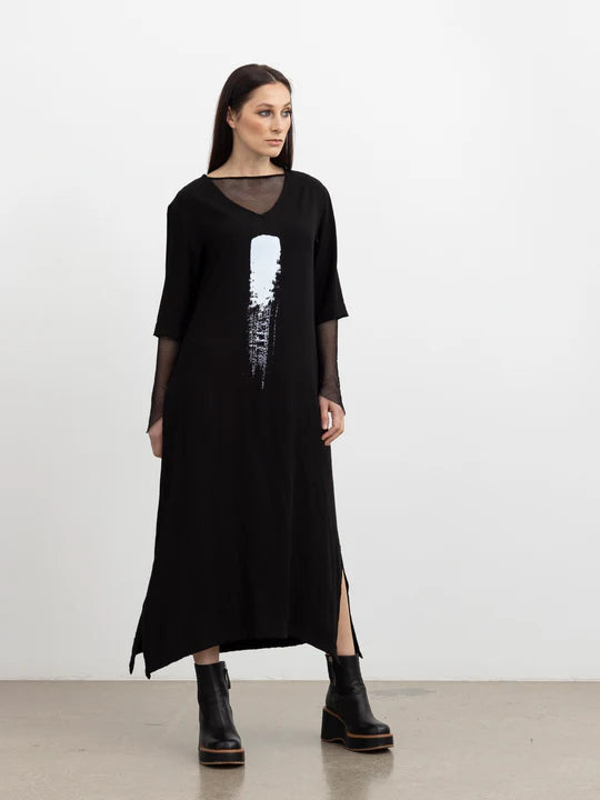 X LAB Brush Stroke Dress Black