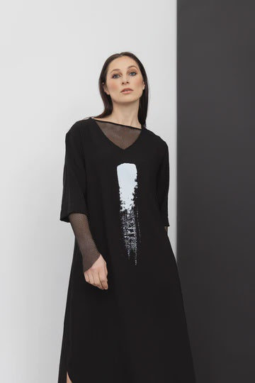 X LAB Brush Stroke Dress Black