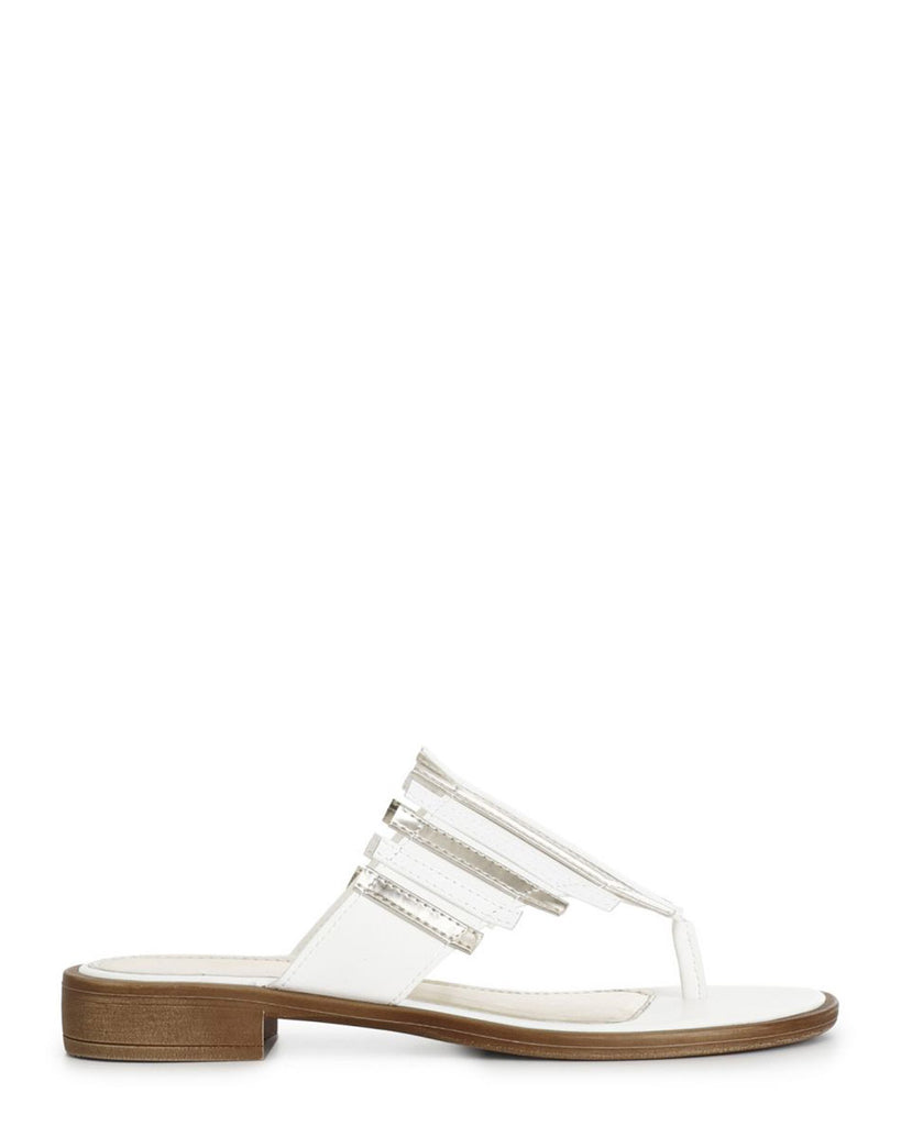 Cafe Noir GG9033 White & Gold Leather Jandal