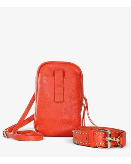 Minx Dial Up Jet Setter Orange Milled Leather Gold Hardware