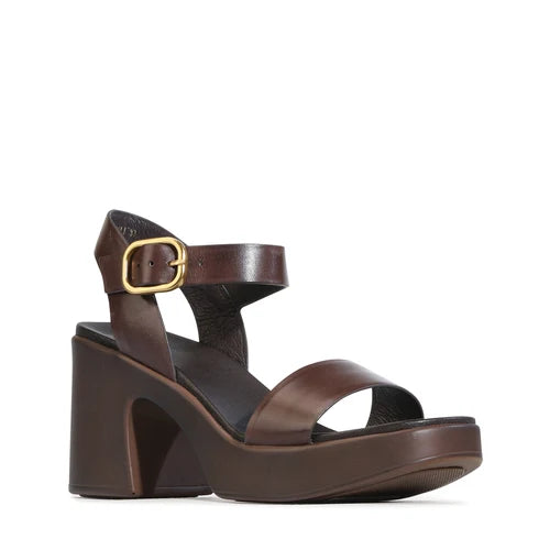 EOS Doli Chestnut Leather Platform Heel