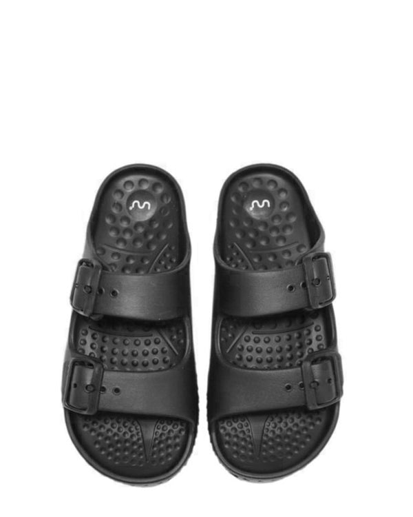 Doubleu Sakura Black Platform Slide