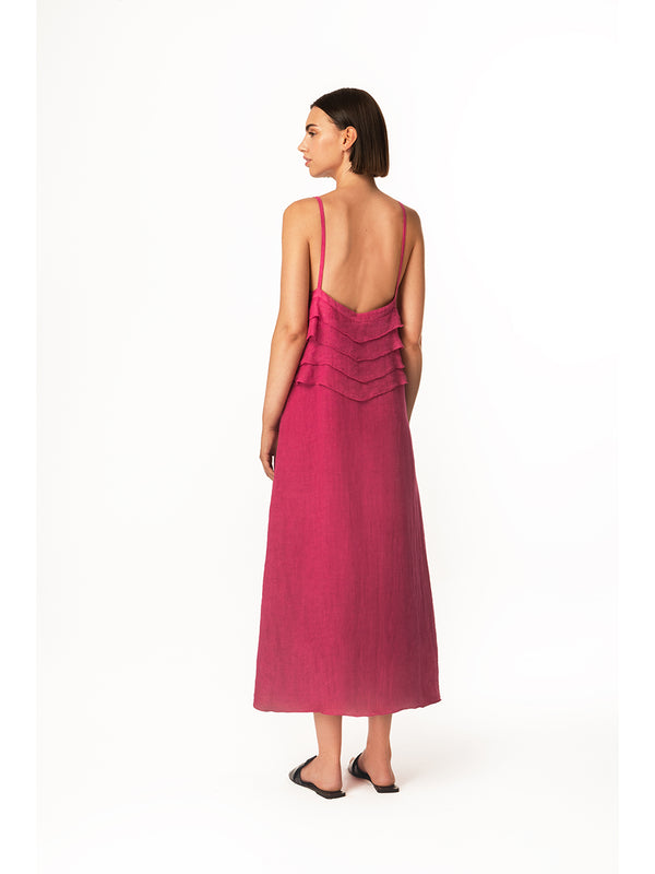 Harris Cotton 2274 Linen Gauze Dress/Resort Berry
