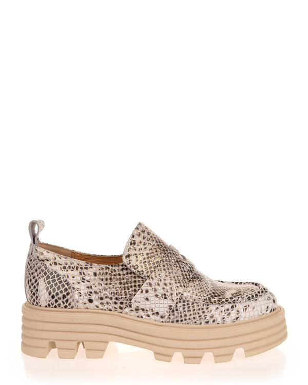 EOS Jania Champagne Snake Leather Casual