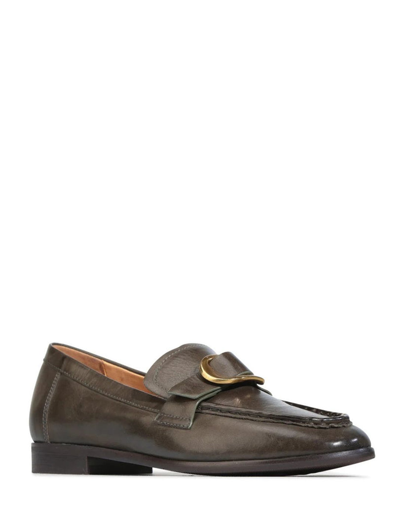 EOS Ganten Dark Olive Leather Loafer