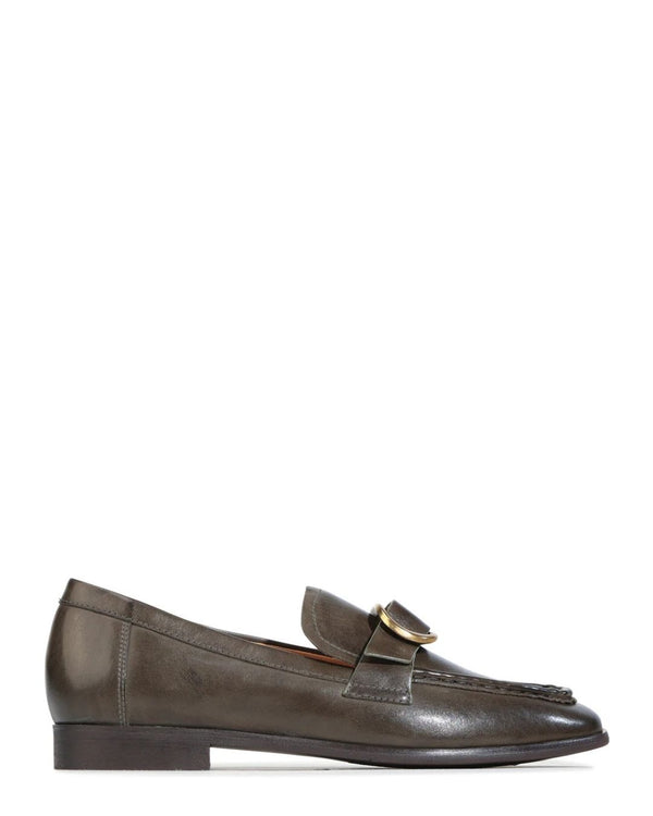 EOS Ganten Dark Olive Leather Loafer