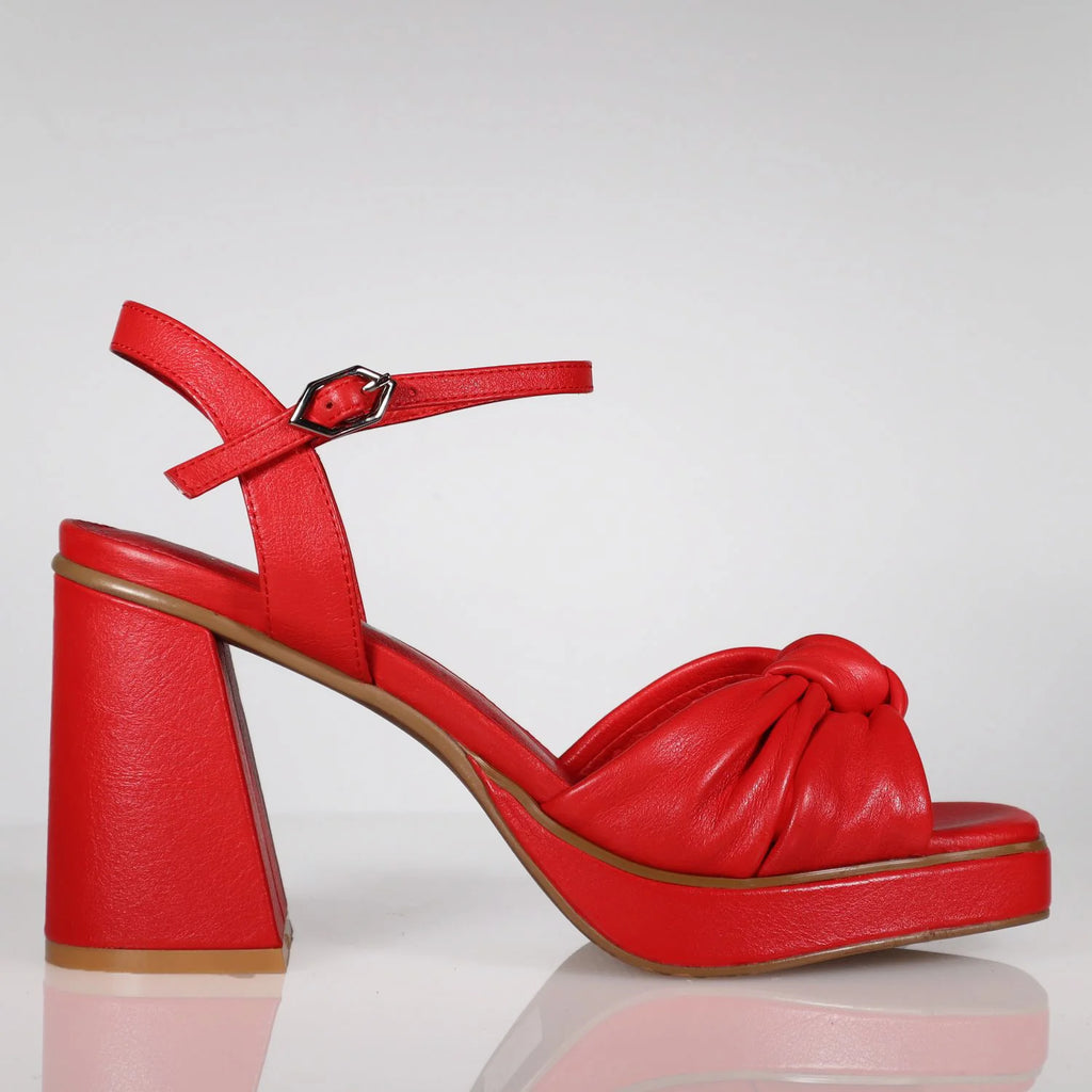 Minx Flair Red Leather Summer Heel
