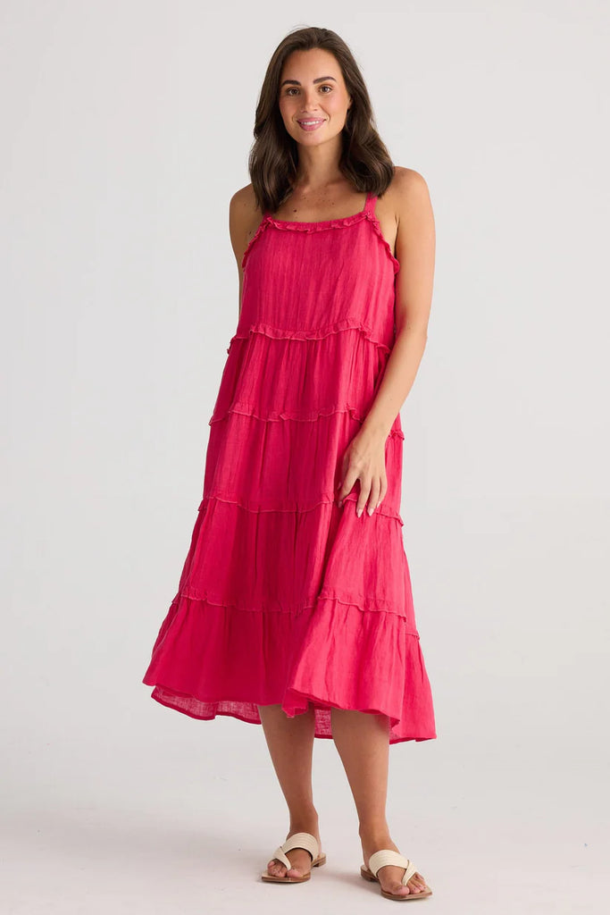 Holiday HC24029 - 2 Alita Raspbery Gauze Linen Dress