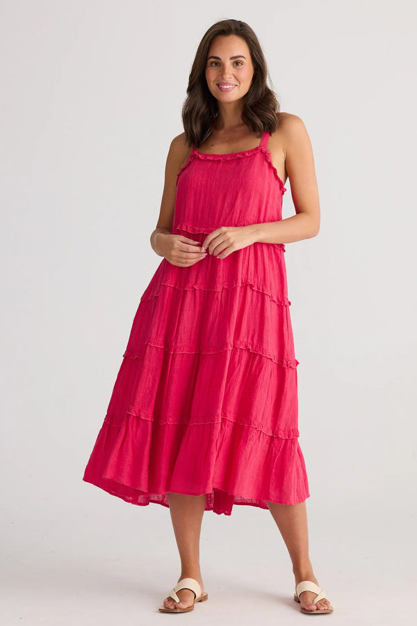 Holiday HC24029 - 2 Alita Raspbery Gauze Linen Dress