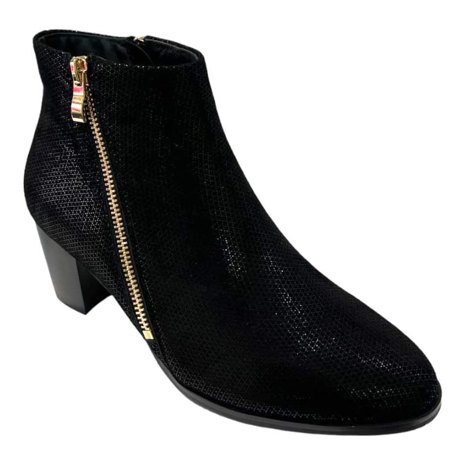 Chrissie Darwin Black Leather Ankle Boot