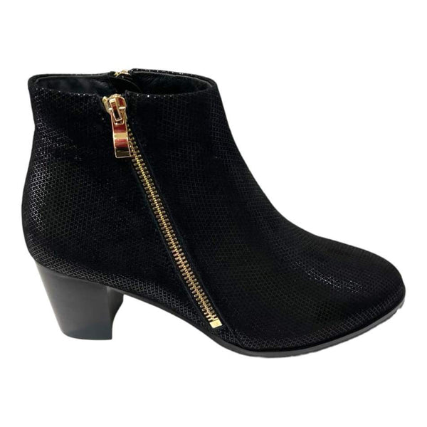 Chrissie Darwin Black Leather Ankle Boot