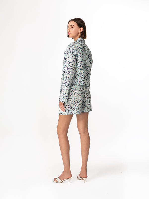 Harris Cotton 3121  Blue Starflowers Linen Jacket