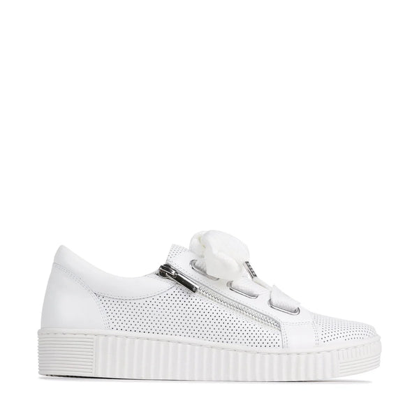 EOS Jovi White Leather Perf Sneaker