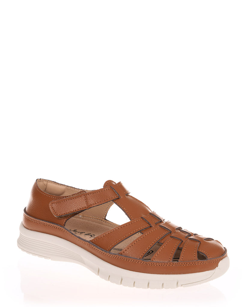 Just Bee Cerina Tan Leather Sandal