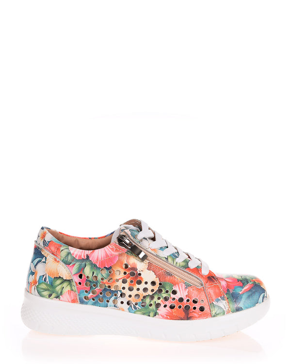 Just Bee Chicago 2 Hibiscus Multi Leather Comfort Sneaker