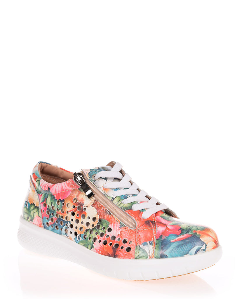 Just Bee Chicago 2 Hibiscus Multi Leather Comfort Sneaker
