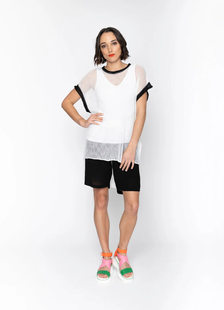 Blacklist Lorenza Tunic White/ Black Trim