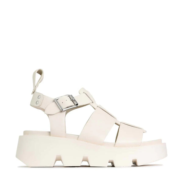 EOS Kailan Bone Leather Platform Wedge Sandal