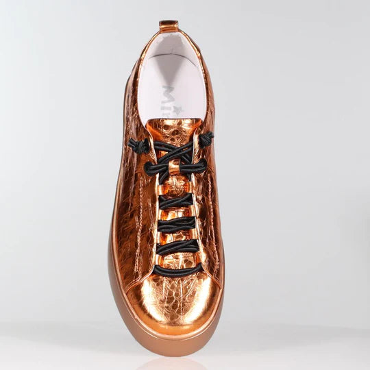 Minx Kerri Burnt Orange Metallic Croco Sneaker